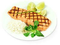 Salmón con arroz