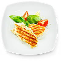 Pollo a la parrilla con tomate
